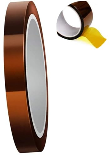 Hitzebeständiges Kapton Band Bis 300°C - Hochtemperatur Klebeband Selbstklebend mit Starker Haftkraft - Elektrisches Isolierband für Elektronik, Lötarbeiten, 3D-Druck und Industrie - 10mm x 33m