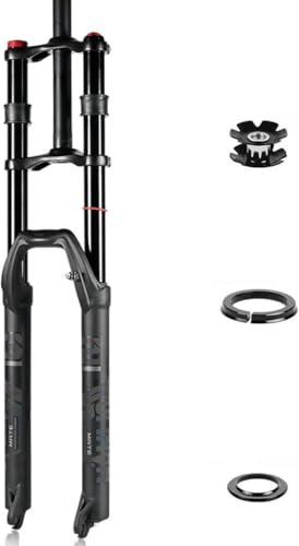 CUCKQUIC 26/27.5/29 Inch Double Shoulder Air Suspension Fork 1-1/8 Travel HL Straight 150mm Travel Disc Brake Quick Release for AM 9 x 100mm A,26in
