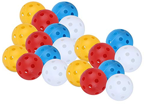 Cryfokt Hohle Airflow-Golfbälle für Indoor-Übungen, Packung mit 20 Trainingsbällen Golfzubehör, Leichte und Langlebige Bälle in den Farben Rot/Gelb/Blau/Weiß für - oder