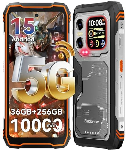 Blackview XPLORE X1 5G Rugged Smartphone, 108MP+50MP+20MP Visione notturna, 6.78 2.4K/120Hz Gemini AI Cellulare indistruttibile, 10000mAh Telefono Indistruttibile, 36GB+256GB/2TB, IP69K/NFC/700 Nits