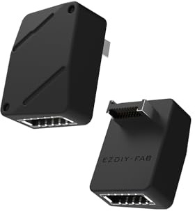 EZDIY-FAB USB 3.2 Gen 2 Type-E 90 Degree L-Shape Adapter, Motherboard USB-C Header Converter for Front Panel, Type-E Male to Female, Supports USB 3.2 Gen 2 (10Gbps) and Gen 2x2 (20Gbps),Black-STD