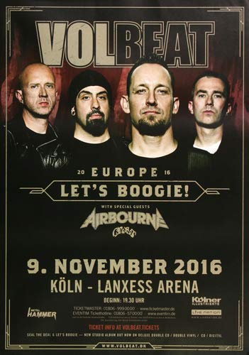 Volbeat - Let`s Boogie, Köln 2016 » Konzertplakat/Premium Poster | Live Konzert Veranstaltung | DIN A1 «