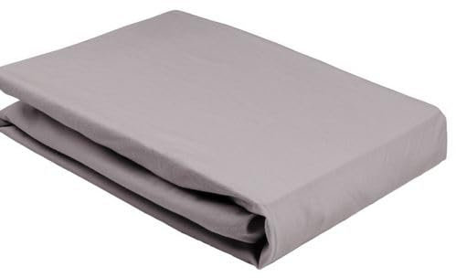 Elegante Mako-Satin Spannbetttuch 180/200x200cm, Farbe hellgrau