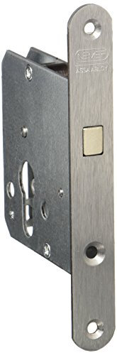 NEMEF 9751620001 Schiebetürschloss | mit Bogenriegel vernickelt | Dornmaß: 55 mm | PZ | inklusiv Schließblech