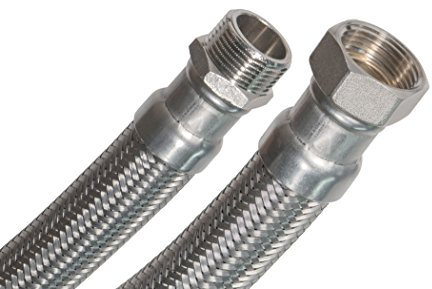 SFX® Panzerschlauch 30cm DN19-3/4 Zoll AG x 3/4 Zoll ÜM - Sanitär Heizung Solar Edelstahl Umflechtung Flexschlauch 300mm
