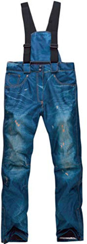 Mitefu Pantalon de Ski pour Homme, Jeans de Snowboard-Imperméable, Chaud, Coupe-Vent et Epaissie, Bleu, L