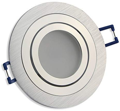 LED Einbaustrahler silber - rund 7 Watt warmweiß 12V - MR16 Einbauleuchten schwenkbar 80mm Bohrloch - Einbau-Spot Decken-Strahler Deckeneinbaustrahler Deckenspot Deckeneinbauleuchte