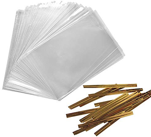 JIHUOO 400 Pcs 10 x 15cm Klar Zellglasbeutel Zellophantüten Flachbeutel Cellophantüte Plastiktüten Cellophan Tüten Taschen