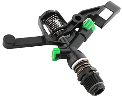 MroMax 1 arrosoir pour gazon, 108 x 101 mm, tête rotative à 360 degrés pour terrasse, jardin, arroseur de refroidissement, système d’irrigation jusqu’à 8 à 15 mètres de couverture, raccordement