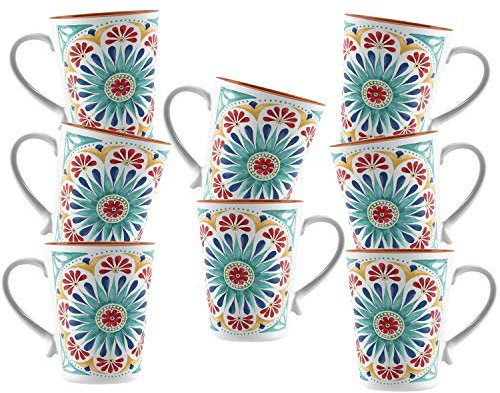 Auntie Morags Purely Home Rio Medallion Melamine/Plastic Outdoor/Camping/BBQ Mugs (Rio Medallion, 8)