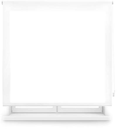 Blindecor Ara | Estor enrollable translúcido liso - Blanco, 120 x 175 cm (ancho por alto) | Tamaño de la Tela 117 x 170 cm | Estores para ventanas