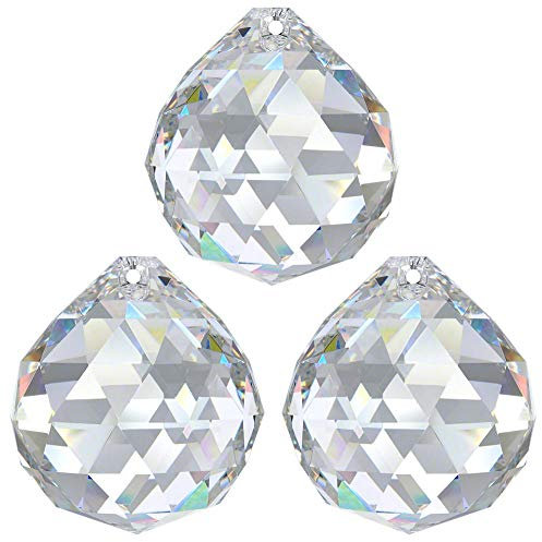 3X Kristall Kugel Ø 30mm Crystal 30% PbO ~ Feng Shui Sonnenfänger Regenbogen Kronleuchter