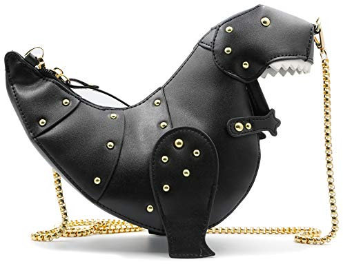 QiMing Dinosaurier Umhängetaschen, PU Niet Tyrannosaurus Rex CrossBody Tasche für Mädchen Frauen