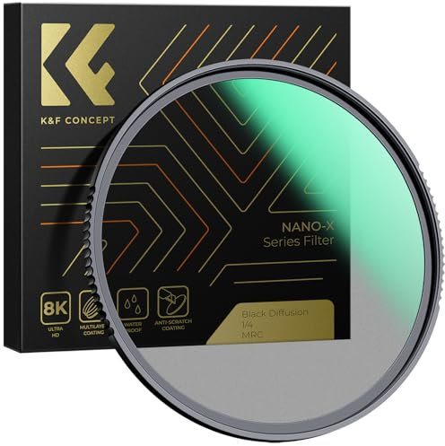 K&F Concept Nano-X Black-Mist 1/4 Filter 77mm Black Promist 1/4 Filter aus Optisches Glas mit 28-facher Nano-Beschichtung, Black Diffusion Filter 1/4 für Videoaufnahmen/Portraitfotografie