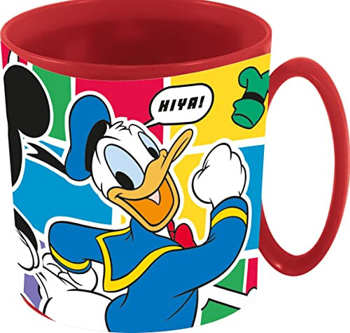 ALMACENESADAN 3531 Tasse à micro-ondes Mickey Mouse - Produit réutilisable - Passe au micro-ondes - Sans BPA - Capacité 350 ml