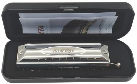 T10-40 10-Loch 40-Tone chromatische Mundharmonika mit reinem und dickem Ton, geeignet für Anfänger, professionelle Spieler, Erwachsene, Studenten Erwachsene Klavierinstrumente
