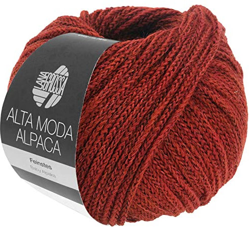 LANA GROSSA Alta Moda Alpaca | Kettengarn aus Alpaka (Baby) | Handstrickgarn aus 90% Alpaka (Baby), 5% Schurwolle (Merino) & 5% Polyamid | 50g Wolle zum Stricken & Häkeln | 140m Garn 91