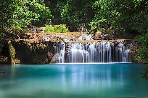 adrium Acryl-Bild 140 x 90 cm: Wasserfall im tiefen Wald, Kanchanaburi Thailand (13604799)
