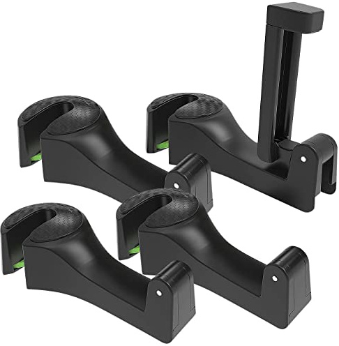 PEARL Auto Haken Kopfstütze: 4er-Set Kfz-Kopfstützen-Halter, Haken & Smartphone-Klemme 5,5-8,5 cm (Handyhalter mit, Handyhalterung Auto Kopfstütze, Jacke)