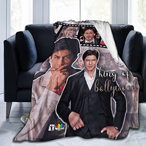Huaaiwangy Shah Actor Rukh Khan Überwurfdecke, ultraweiches Flanell-Fleece, leichte Überwurfdecke, warme Klimaanlagen-Decke für Couch, Sofa, Bett, 203 x 152 cm