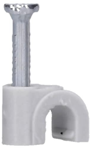 50 Stück Voxura Nagelschelle Kabelschelle Rundschelle 5 mm mit Nagel Ø 1,8x16 mm grau