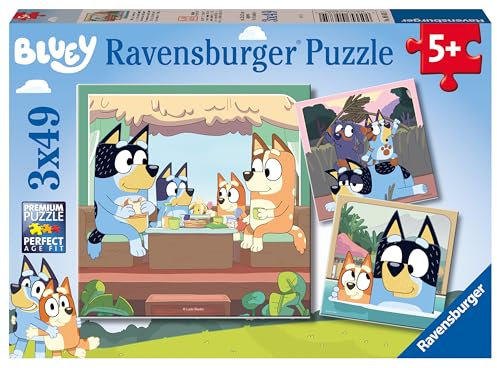 Ravensburger Bluey Toys - 3x 49 Piece Jigsaw Puzzles for Kids Age 5+