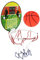 Toi-Toys Mini Basketball Spielzeug mit Korb und Ball -