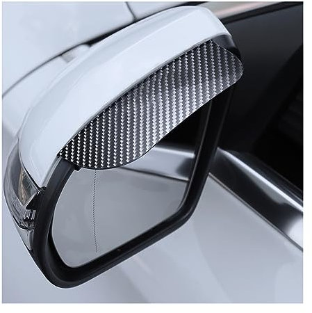JNNJ 2 Pièces Rétroviseur Pluie Sourcils, Protecteur De Pluie Pour Rétroviseur En Fibre De Carbone, Anti-Pluie Cache Pour Rétroviseur Arrière De Voiture, Accessoires Rétroviseurs Latéraux Voitures