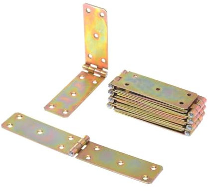 Aqbau® 10er Set Kistenband Scharnier 35 x 200mm aus feuerverzinkt, Schwerlastscharnier, Tischbänder, Gerollte scharniere klappbar, Möbelscharniere, Kistenscharnier, Robuste Türscharnier