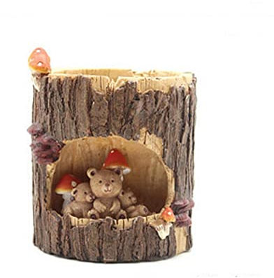 UsmAsk Blumentopf Baumhaus Tiere Blumentopf Sukkulenten Pflanzentöpfe Harz Desktop Pflanzgefäße Hausgarten Dekoration Geburtstagsgeschenke Zimmerpflanzen, Sukkulenten, Blumen (Farbe: D) (Gold)