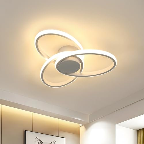 Deckenlampe LED, 36W Kreative Blumen Design Deckenleuchte Weiß, Modern LED Deckenbeleuchtung Warmweiß 3000K für Wohnzimmer Esszimmer Küche Flur