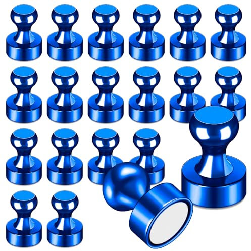 LOVIMAG 20 Pack Blue Refrigerator Magnets, Strong Neodymium Magnets for Whiteboard, Kitchen, Office, Map, Home Decorative