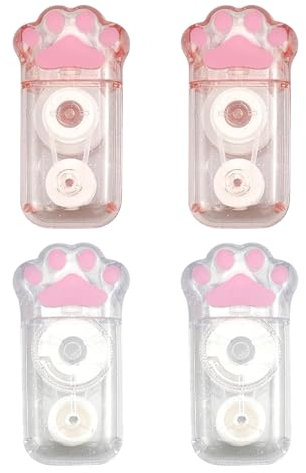 DHWEKU 4 Stück Korrekturroller Mini,Katzenpfoten-Korrekturband,Korrekturroller,Korrekturband Katze für Schule und Büro