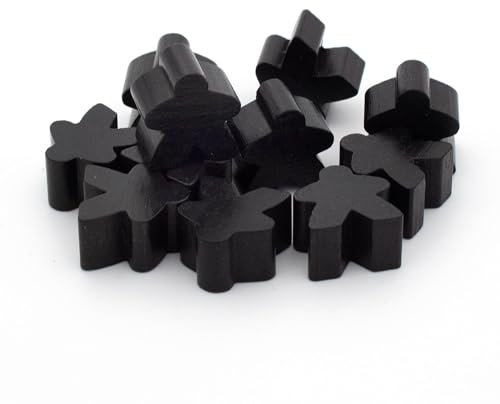 Spieltz Spielfiguren für Brettspiele aus Holz, 16x16x10 mm, Brettspiel-Zubehör, Made in Germany (Schwarz, 50)
