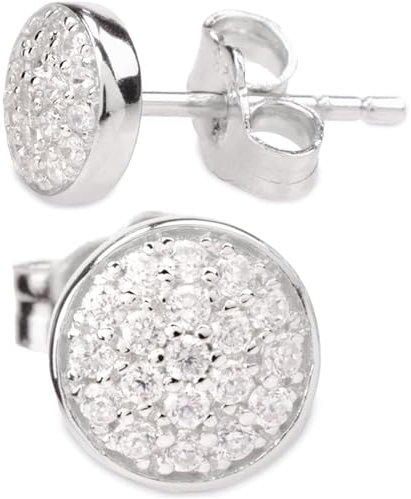 QUADRI – Ohrringe Silber 925 Stecker mit Zirkonen au – Ohrringe Stecker Silber Hergestellt in Italien – Schmuck Damen – Ohrstecker inklusive Geschenkbo