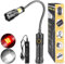 WholeFire 360° Rotatable COB LED Torch, 2 Colour Lights (Red & White) 3 Modes Work Light Rechargeable Portable Handheld LED Torches for Mechanics and Emergency
