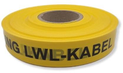 Bemango Trassenwarnband Achtung LWL-Kabel 250m Breite 40mm gelb