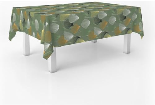 ECOMMERC3 Nappe en Toile cirée Ronde Taille 140 cm, résistante et Facile à Nettoyer pour Votre Table. Nappe en Toile cirée Anti-Taches et imperméable, Vert