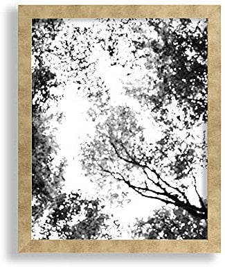 VO design Finn Premium Bilderrahmen Posterrahmen 80x120 cm Farbe Gold Antik Blattgold 120x80 cm mit weisser Rückwand und klarem Acrylglas