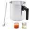 Omevett 1.2L Wax Melting Jug Candle Wax Melting Pot,Durable Metal Candle Making Jug with Heat-Resistant Handle and Spoon for Candle Making and Soap Making DIY Crafts
