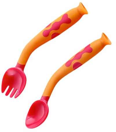 ANDRESLAD Baby Löffel Set Kind Besteck Sicher Abgerundete Kanten Baby Fütterung Utensilien Griff