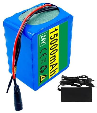 Batterie au Lithium Ebike 24V 15Ah, batterie au Lithium étanche 6S5P avec chargeur, for moto Ebike, Go-Kart, Scooter