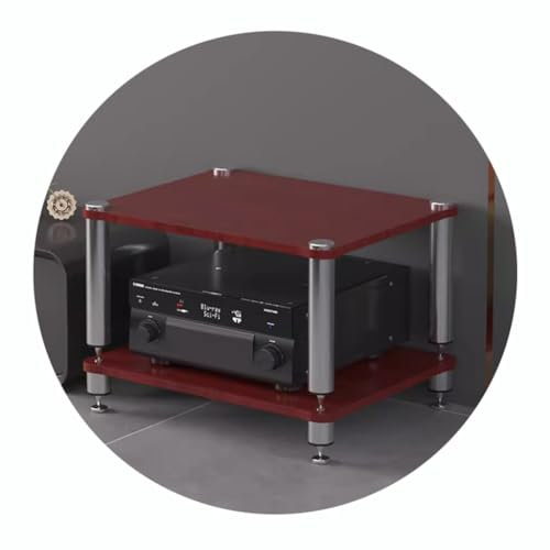 2/3/4-stöckiges HiFi-Rack, AV-Regal, HiFi-Ständer, Plattenspielerständer, Geräteschrank, Audio-Rack mit stoßdämpfenden Füßen, Audio-Video-Komponenten (Farbe: Rot, Größe: 60 * 48 * 40cm (2-stufig))