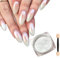 White Pearl Chrome Nail Powder - Glossy, Iridescent & Mirror Effect - DIY Nail Art Accessory with Clear Ice Gloss and Metallic Pigments