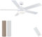 CJOY Ceiling Fans with Lights, 52'' White Ceiling Fans with Lamps and Remote, 6 Speeds, Quiet Reversible DC, Memory 3CCT, LED Dimmable, Sleep Mode, Timer, Fan Light for Bedroom/Living Room/Kitchen
