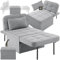 tectake® 4 in 1 gemütlicher Hocker mit Schlaffunktion, Sofa, Sessel oder Lounger, 6-Fach klappbar, als Couch, modulares Schlafsofa, Lesesessel, für Schlafzimmer, Jugendzimmer, Wohnzimmer - hellgrau
