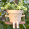 Swing Face Planter Pot Hanging Cute Flower Head Planters - Unique Sitting Sway Pots Indoor Outdoor Plants Succulent Pot String of Pearls Plant Live Resin Flower Pots Gift Ideals for Wife, Womens