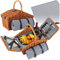 tectake® Panier en osier avec couvercle pique nique Set complet 4 pers. avec Nappe Assiettes Couverts Tire bouchon Verres à vin incassables Sac isotherme salière et poivrière pour Jardin camping plage