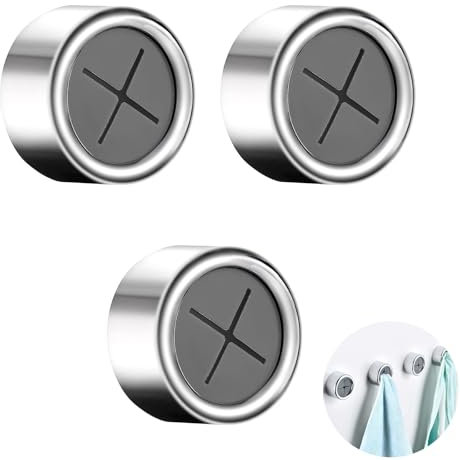 WQEDVN 3 Pieces Tea Towel Holders for Kitchens, Motorhome Gadgets, Stick on Towel Holder, Caravan Accessories Gadgets, Towel Hooks, for Bathroom Kitchen and Home, No Drilling Required(Silver)