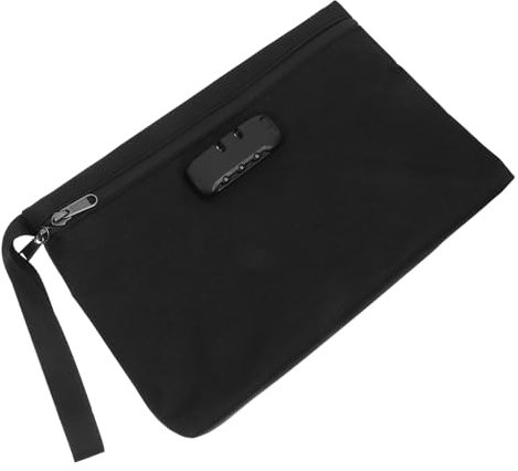HOMOCONO Combination Lock Secure Storage Pouch Lockable Bag for Files Men Clutch Bag Cash Box